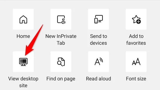 Choose &ldquo;View Desktop Site&rdquo; in the menu.
