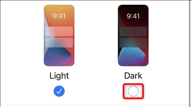 Enable &ldquo;Dark.&quot;