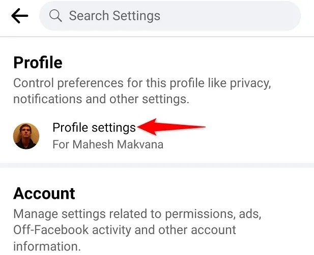 Select &ldquo;Profile Settings.&quot;