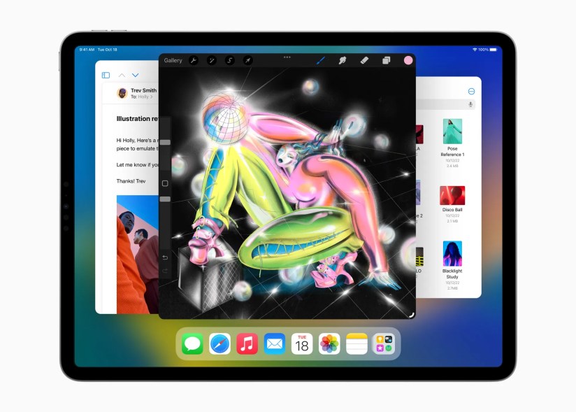 Stage Manager on an iPad screenshot