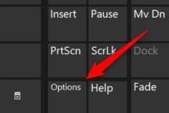 Click Options on the on-screen keyboard.