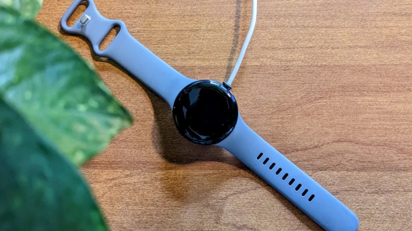 Pixel Watch on charger.