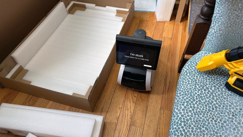 Amazon Astro among household debris indicating it&rsquo;s stuck