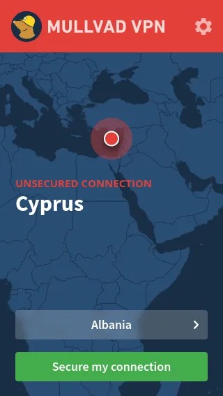 Mullvad app, unsecured