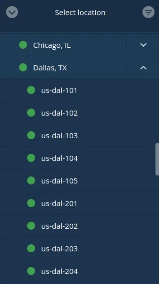 Mullvad server list US