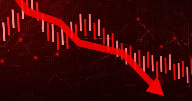 Profit chart in the red.