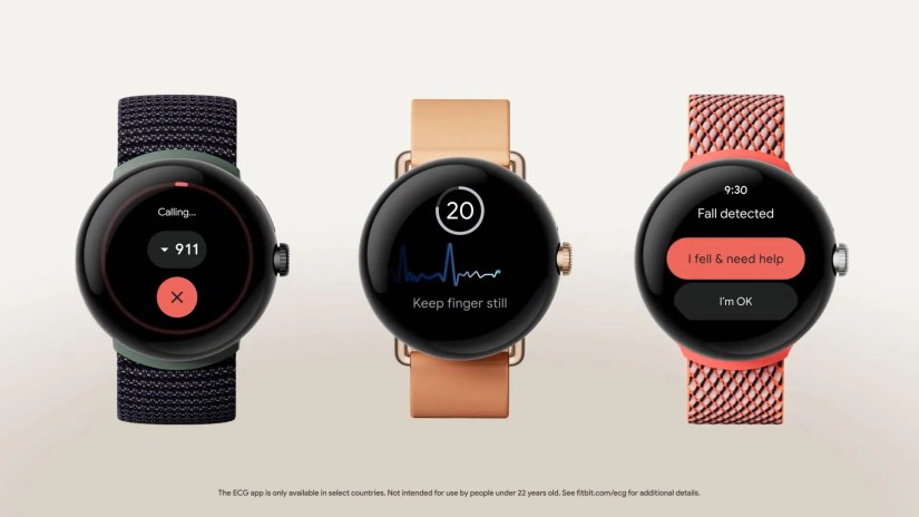 Screenshots of Fitbit features on Pixel Watch
