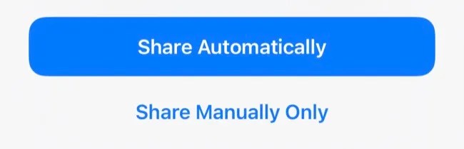 Choose to Share Automatically or Share Manually Only
