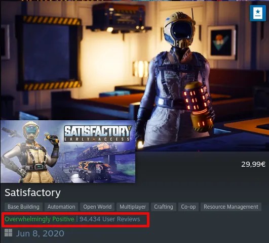 Steam client game preview