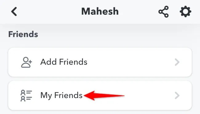 Choose &ldquo;My Friends.&quot;