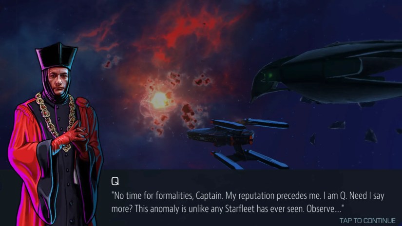 Q explains the premise of the game.