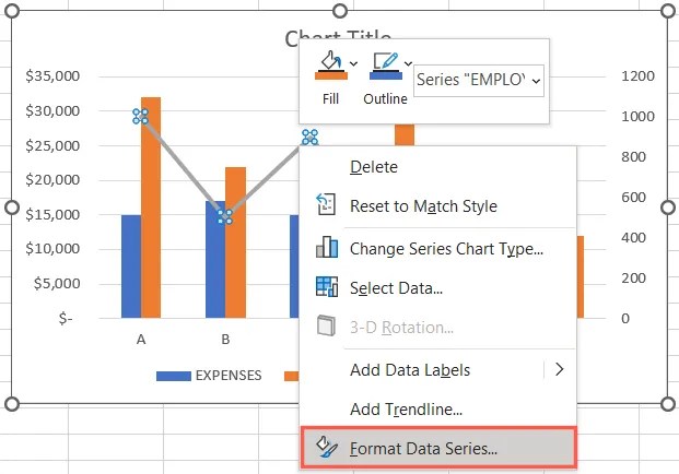 How to Add or Remove a Secondary Axis in an Excel Chart