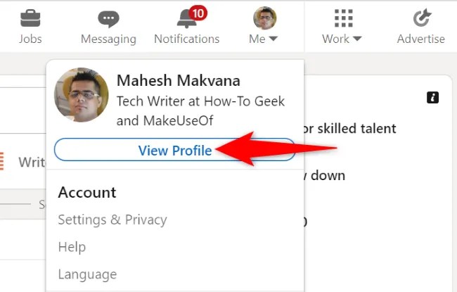 Select Me &gt; View Profile at the top.