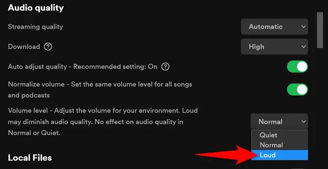 Choose &ldquo;Loud&rdquo; in the &ldquo;Volume Level&rdquo; menu.