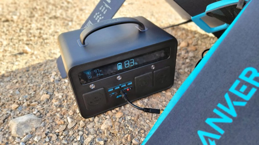 Anker 625 solar panel charging at 97W.