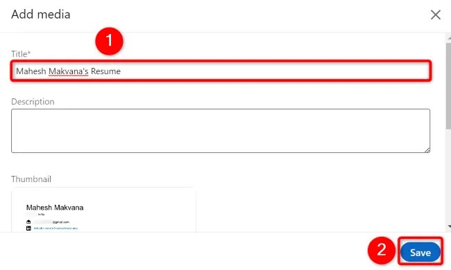 Enter a title in the &ldquo;Title&rdquo; field and select &ldquo;Save.&quot;
