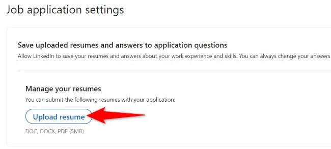 Choose &ldquo;Upload Resume.&quot;