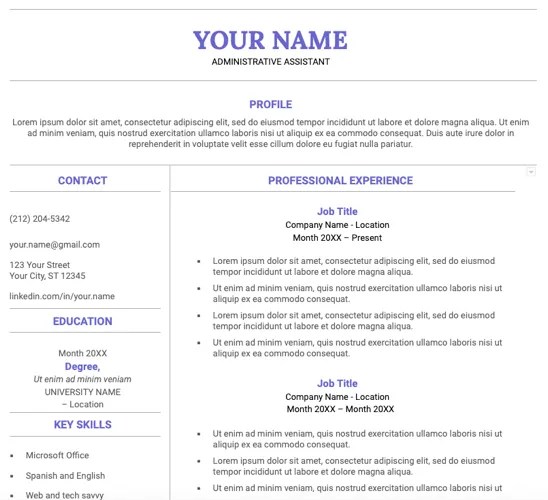 Canvas resume