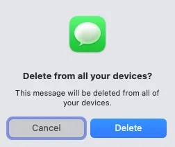 Confirmation to delete a message