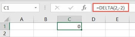 DELTA function using numbers
