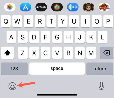 Emoji icon on an iPhone keyboard