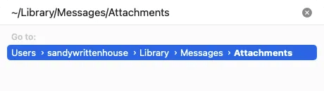 Go to the Attachments folder in the Library
