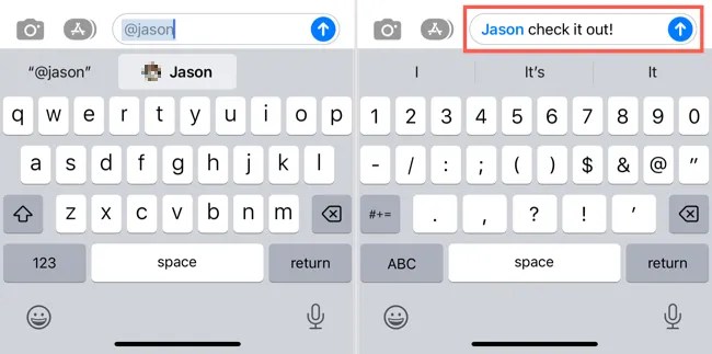 Mention in Messages