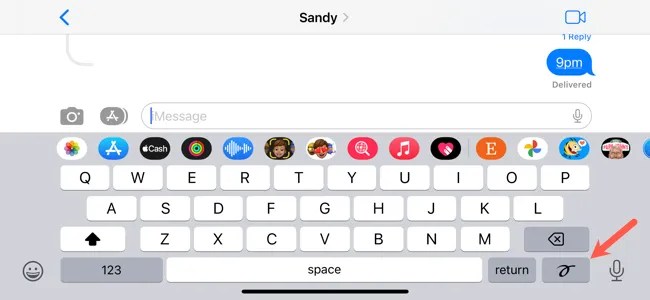 Scribble key on the iPhone keyboard
