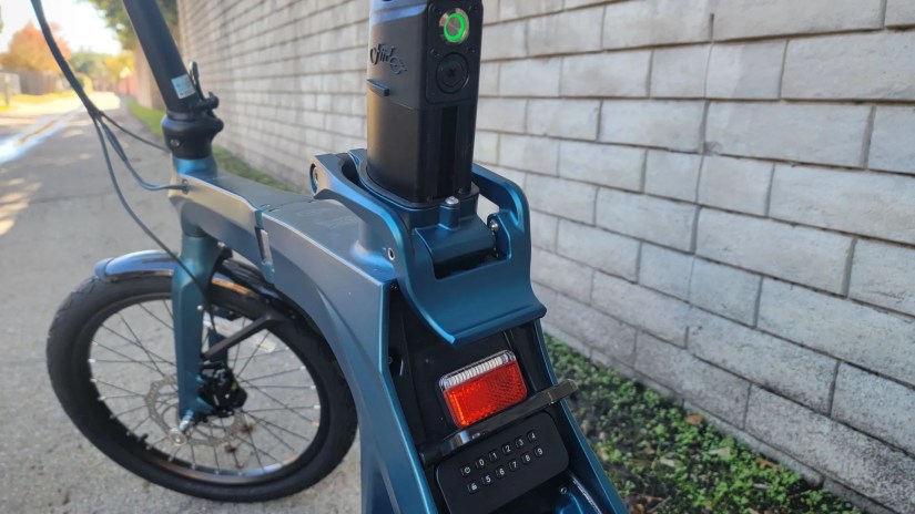 the back of fiido x folding e-bike