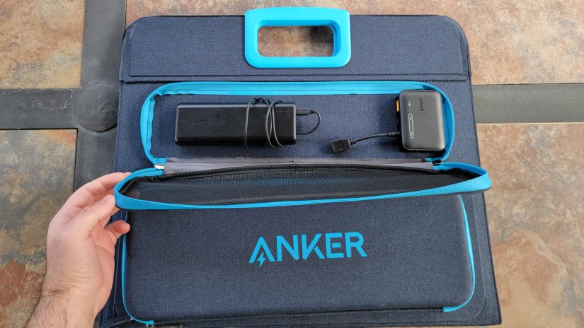 Anker solar panel pockets.