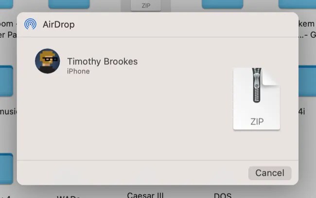 Share file to iPhone via AirDrop from macOS