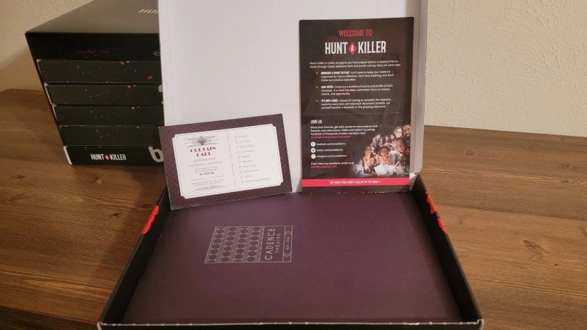 Opening the first box of the Hunt A Killer Curtain Call Box Set
