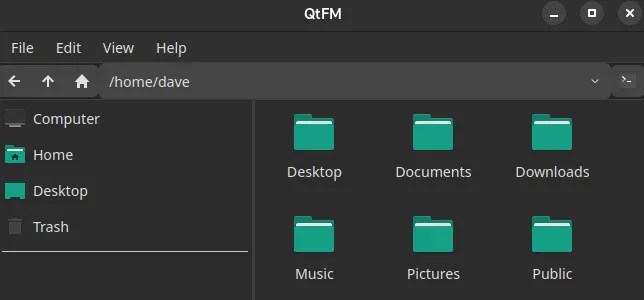 The default QtFM interface