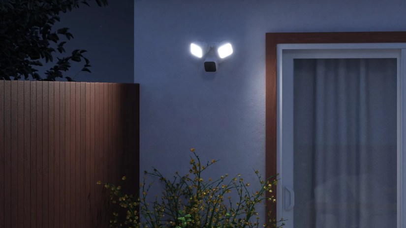 The Blink Wired Floodlight Cam installed on a porch.