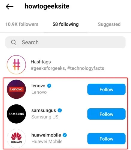 View the following list.
