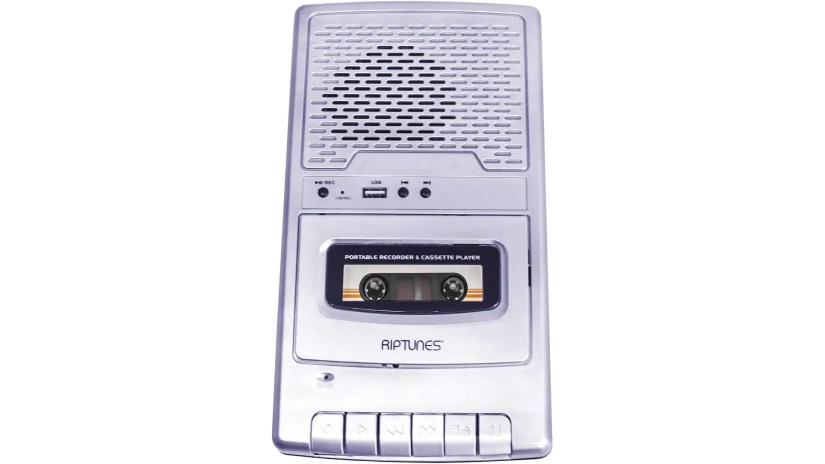 The Riptunes Portable Cassette Recorder Player on a white background.