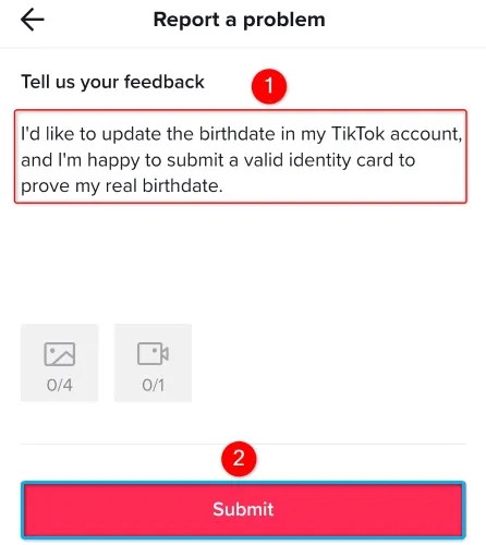 Type the request and tap &ldquo;Submit.&quot;