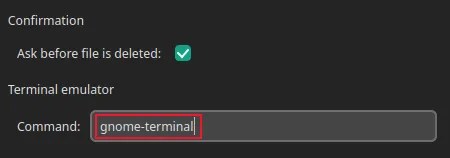Changing the terminal emulator that will be opened by tjhe QtFM &ldquo;Open terminal window&rdquo; button