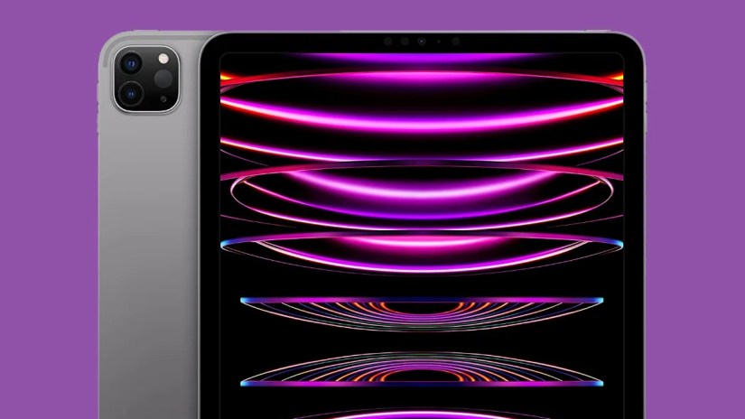 Apple iPad Pro 2022, 11-Inch on a pink background