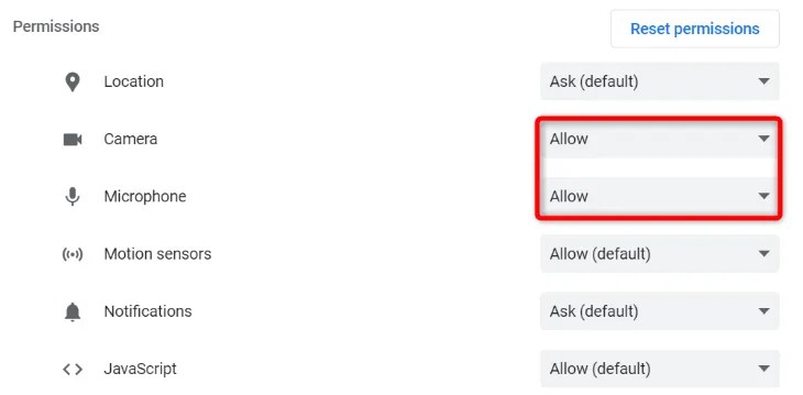 Turn on camera and mic for Omegle in Chrome.