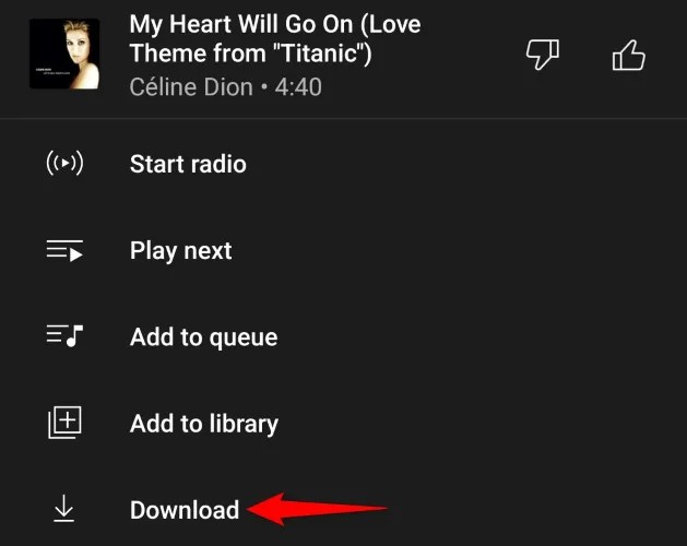 Choose &ldquo;Download&rdquo; in the menu.