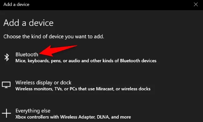 Click &ldquo;Bluetooth.&quot;