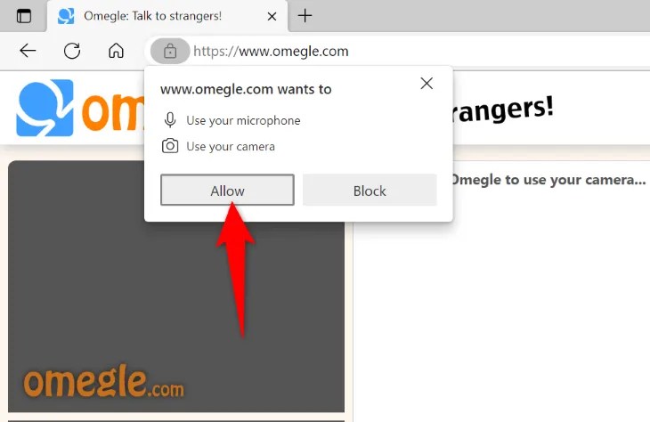 Click &ldquo;Allow&rdquo; in Edge.