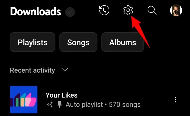 Tap the gear icon at the top.