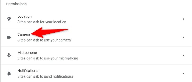 Select &ldquo;Camera.&quot;