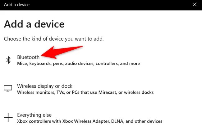 Click &ldquo;Bluetooth.&quot;
