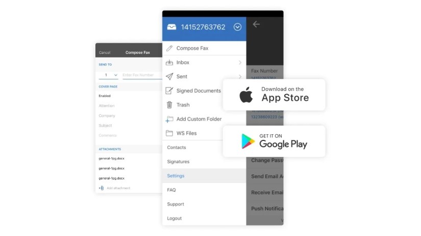 eFax Apple AppStore and Google Play Store