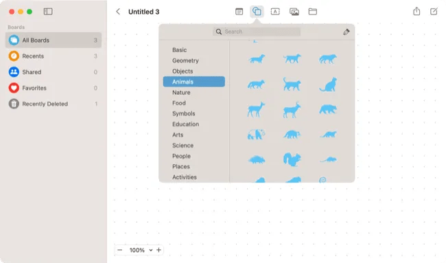 Place stamps in Freeform for macOS