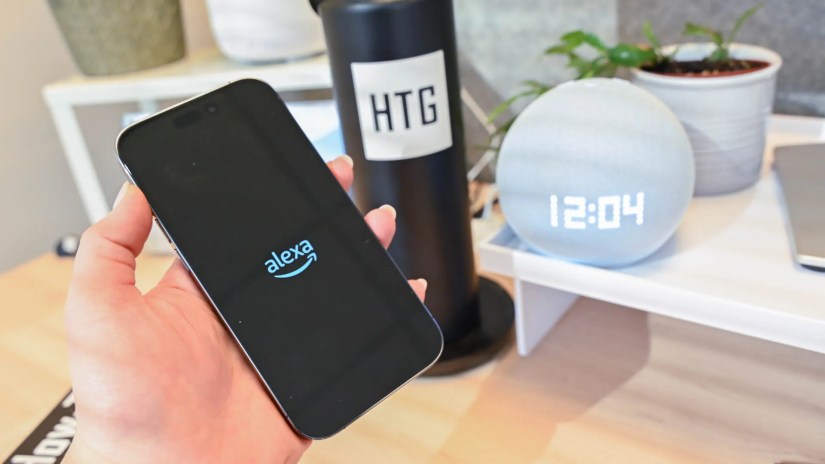 The Alexa app opening on a phone to control the 5th gen Echo Dot