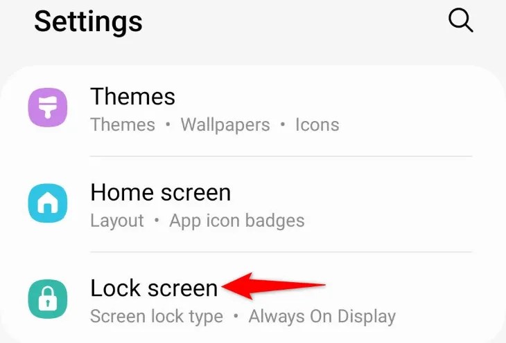 Select &ldquo;Lock Screen&rdquo; in Settings.